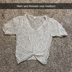 Gray Knit Women Top